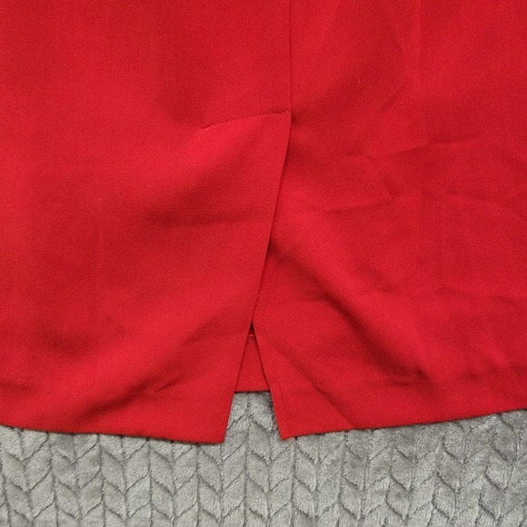 DKNYC Maraschino Red Cap Sleeve Stretch Sheath Pleated Dress Size 8 - Picture 11 of 12